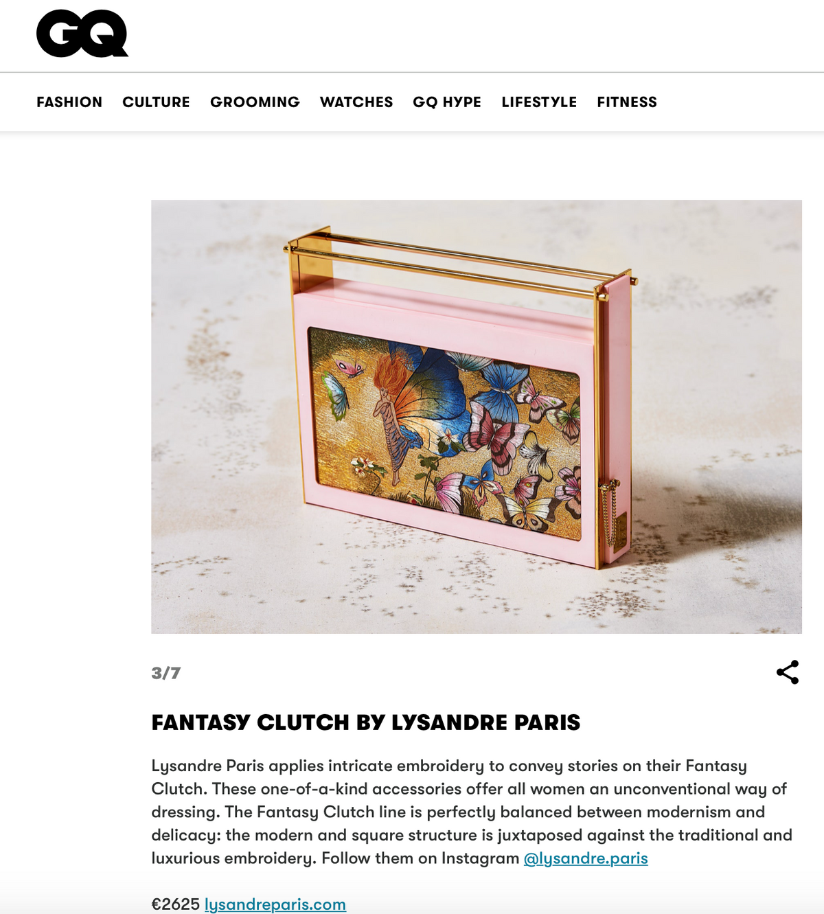 LYSANDRE PARIS dans GQ UK— Presse & Magazines.